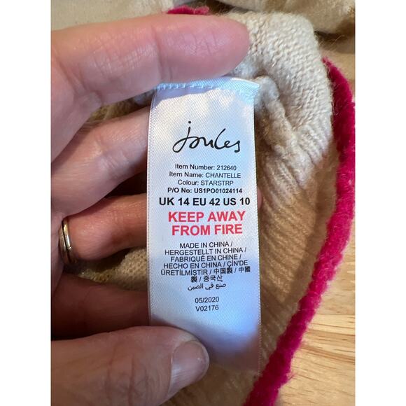 Joules Chantelle Intarsia Star Jumper Sweater in Starstripe Women's 10 - Picture 6 of 9